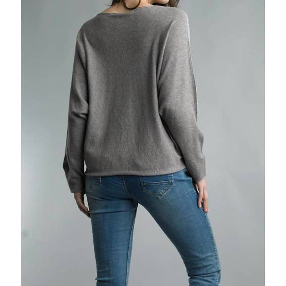 NEW TEMPO PARIS dolman sleeve sparkle sweater in taupe - Picture 2 of 3